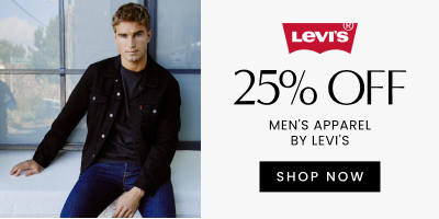 25% off Men's apparel by Levi's. Click here to shop now.