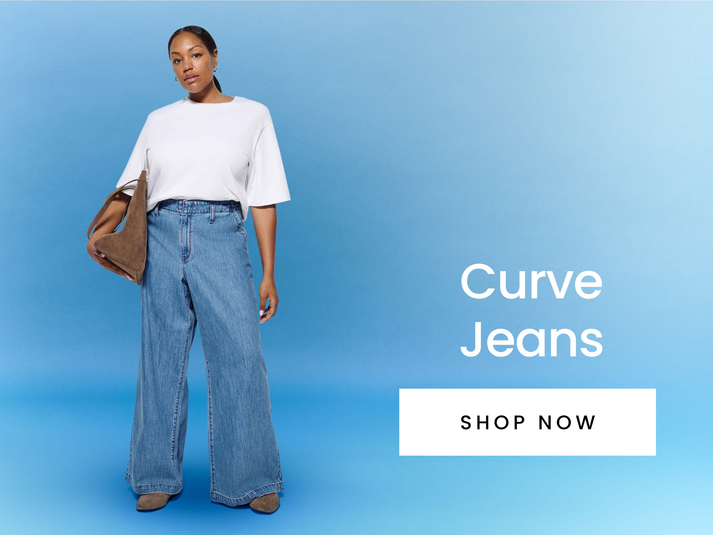 Women's curve denim jeans. Shop now.
