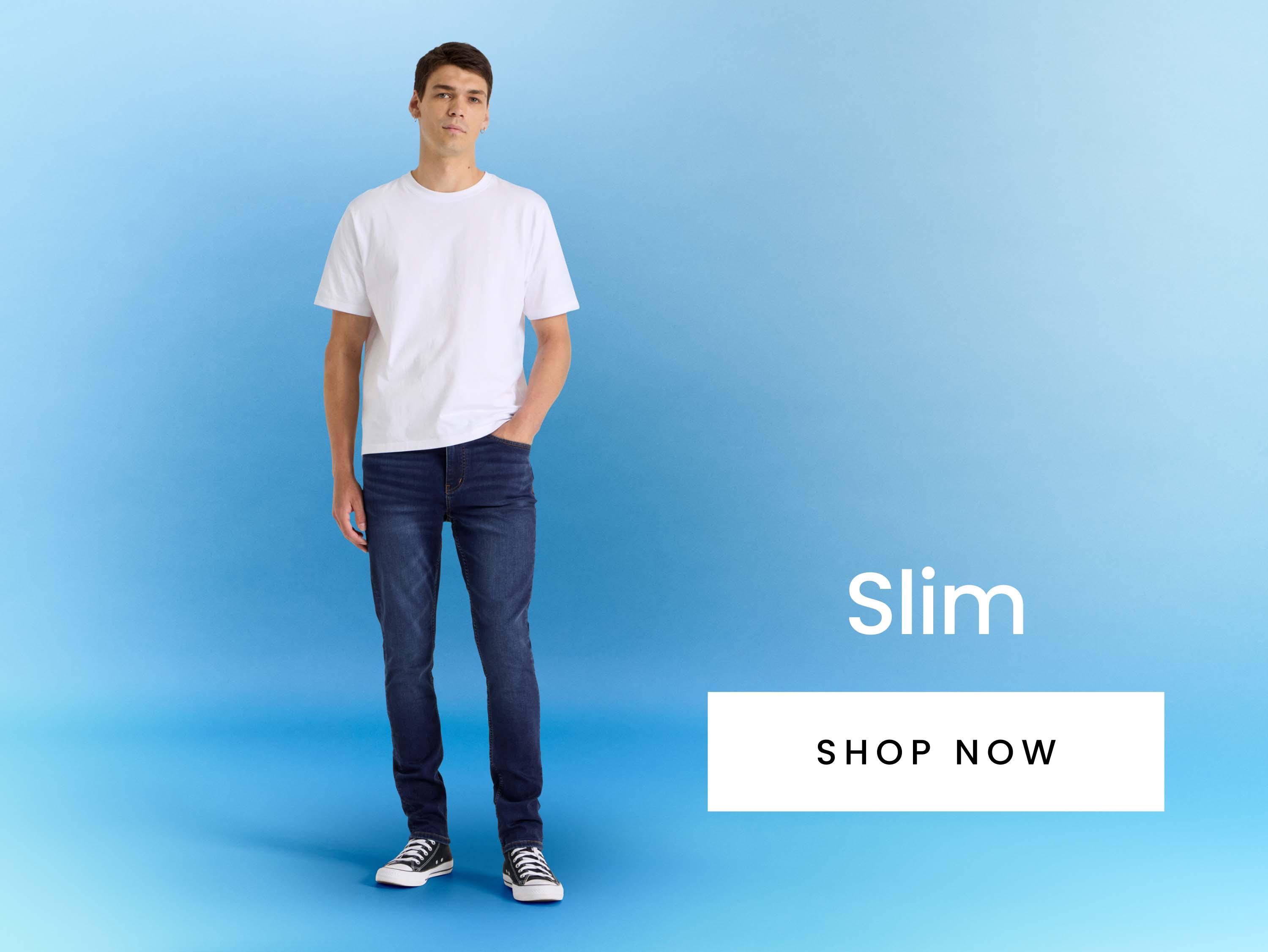 Men's slim denim jeans. Shop now.