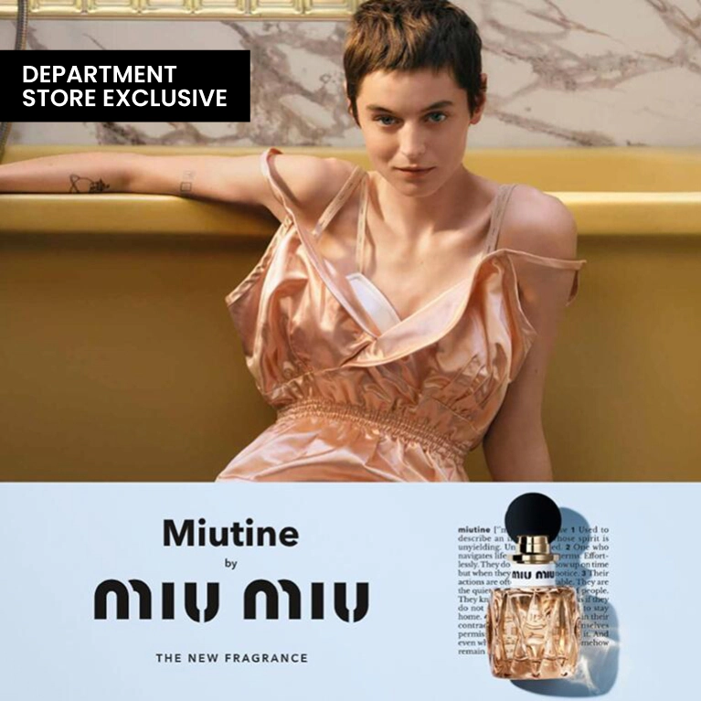 Miutine by Miu Miu the new fragrance. Department store exclusive, click here to shop now.