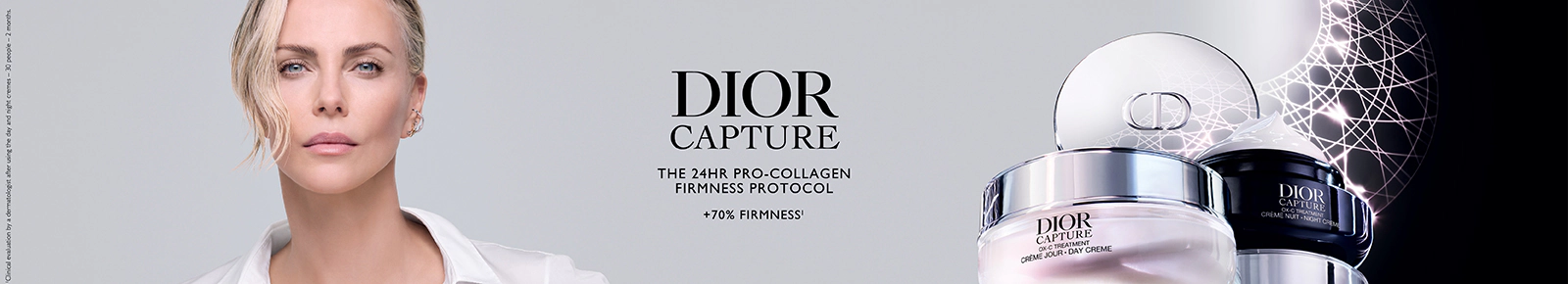Dior Capture. The 24hr pro-collagen firmness protocol. +70% firmness*. *Clinical results for a combination of day cream and night cream – 2 months.