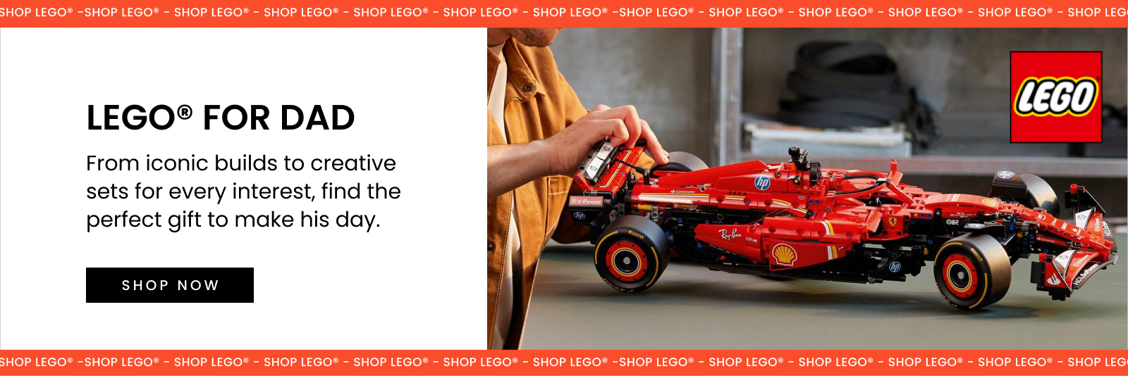 Lego for dad. From iconic builds to creative sets for every interest, find the perfect gift to make his day. Click here to learn more.