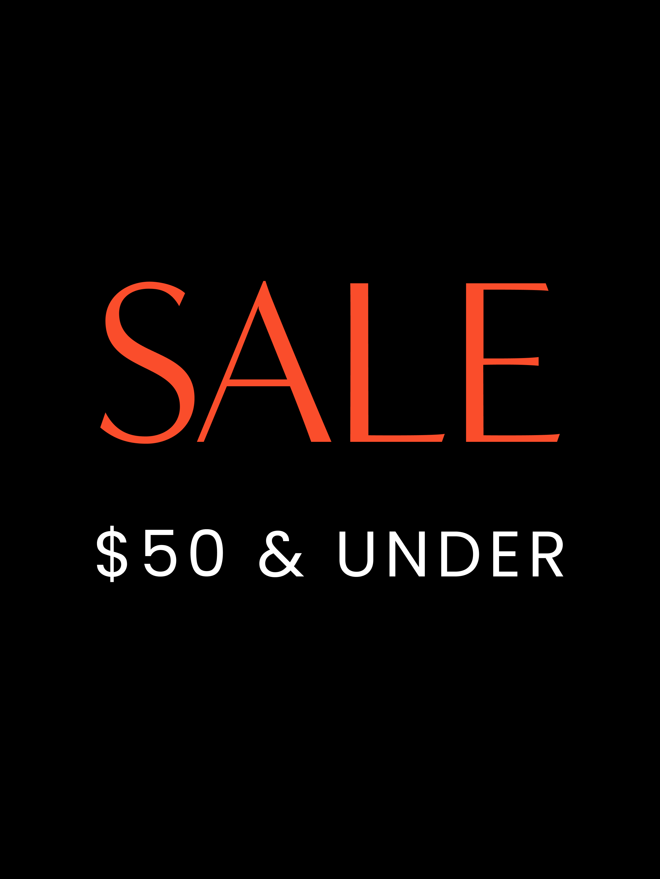 Sale. $50 and under.