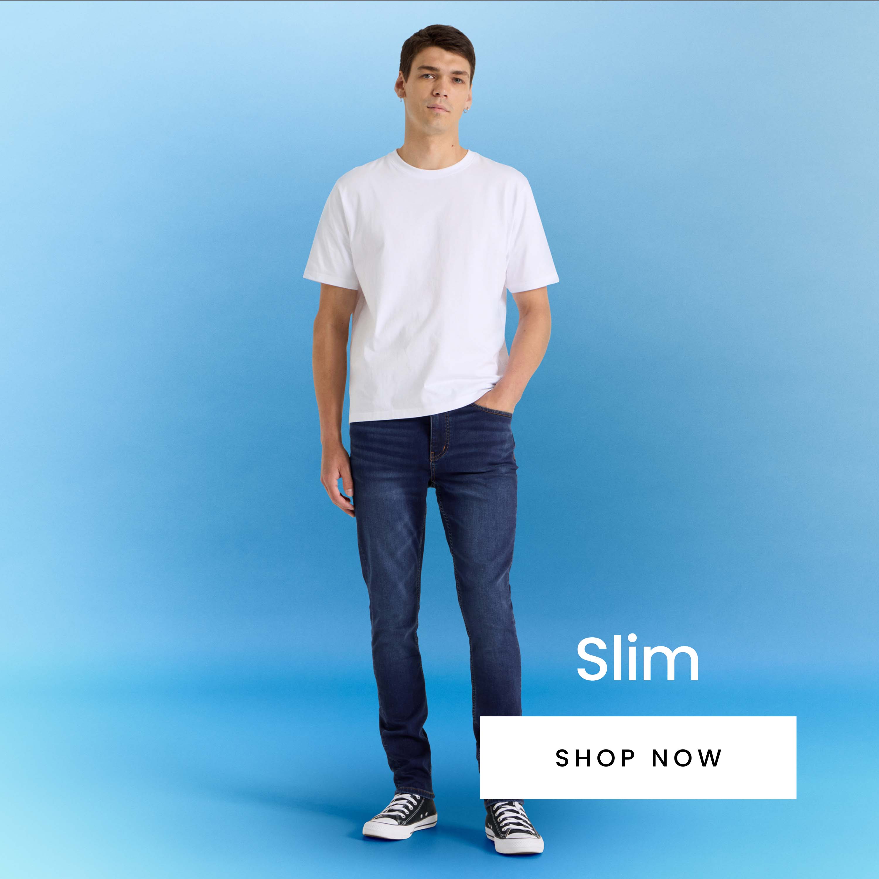 Men's slim denim jeans. Shop now.