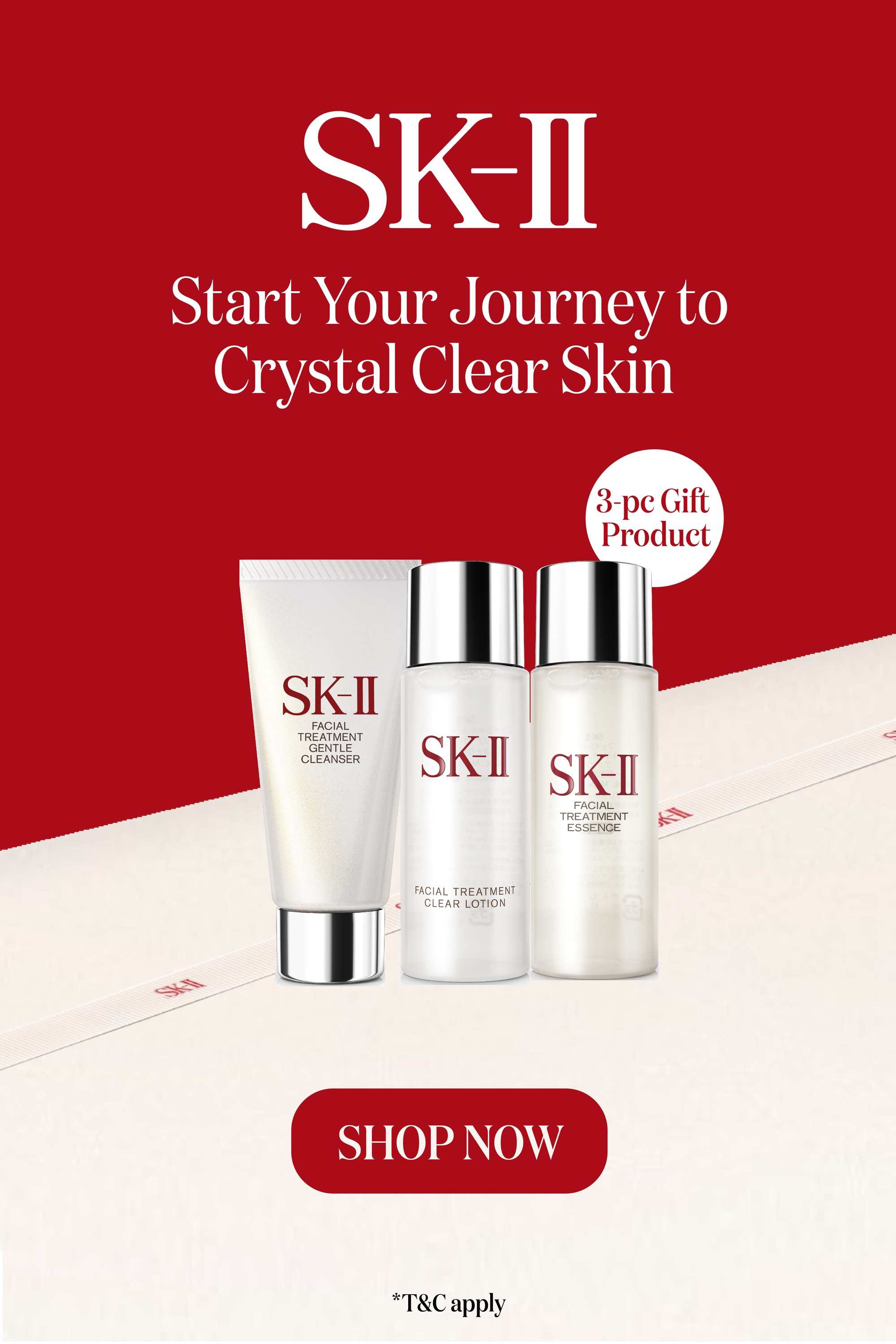 Start your journey to crystal clear skin. Click here to shop SK-II now.