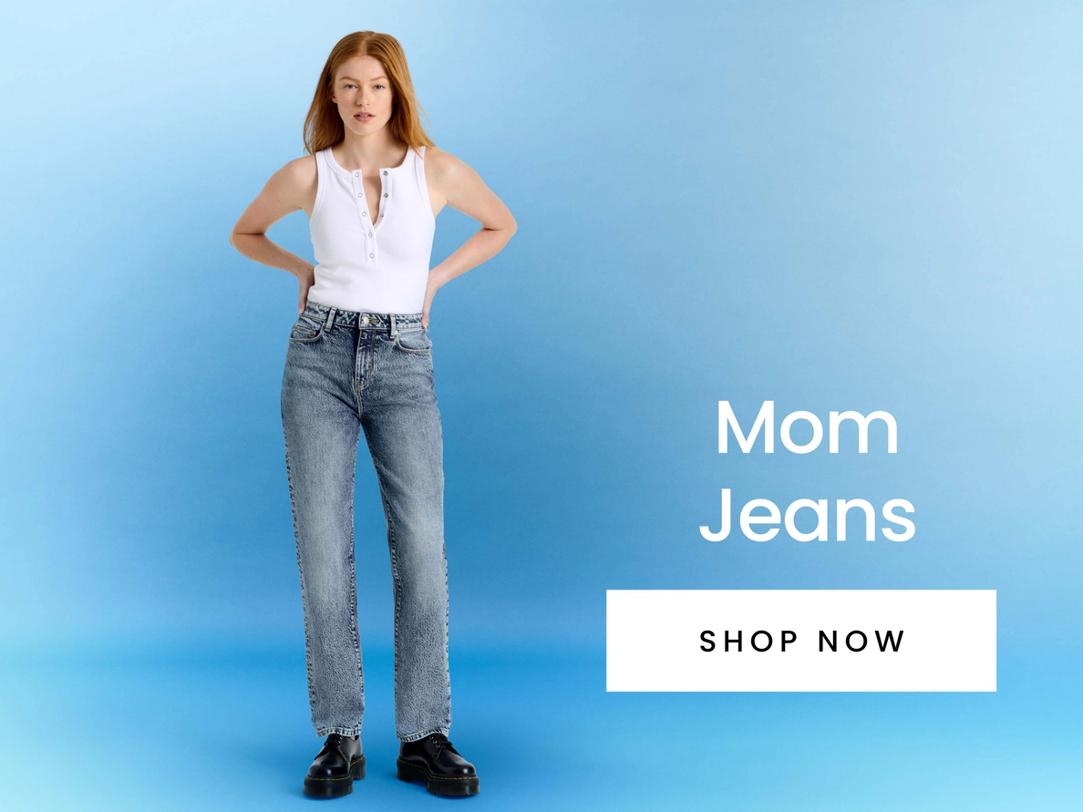 Women's mom denim jeans. Shop now.
