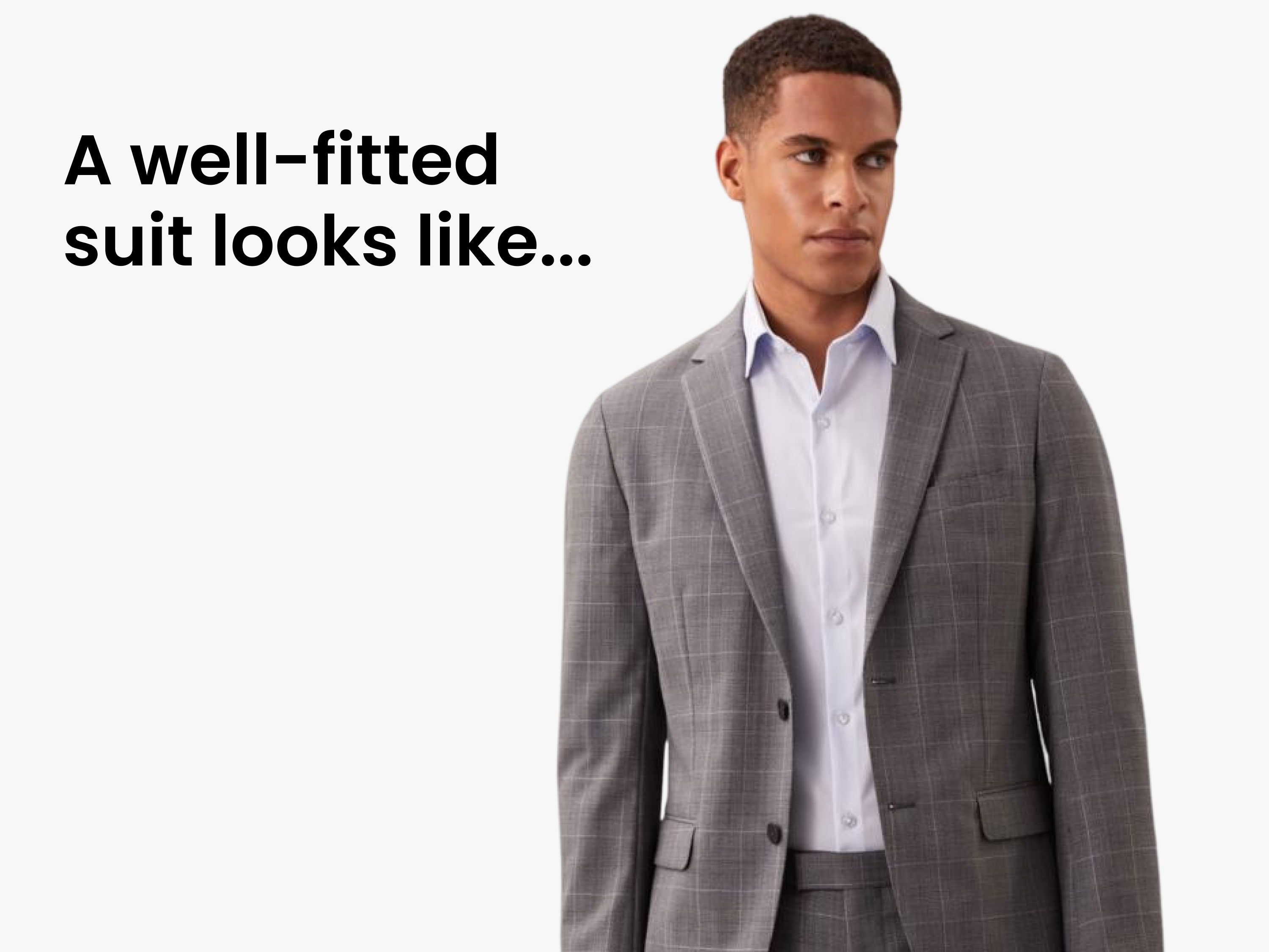 A well-fitted suit looks like....