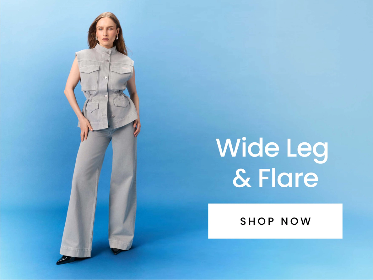 Women's wide-leg and flare denim jeans. Shop now.