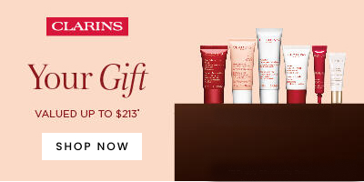 Choose your Restoring or Firming gift when you spend $120 or more, plus receive a 4-piece bonus gift with $220 spend or more* on Clarins. Click here to shop now.