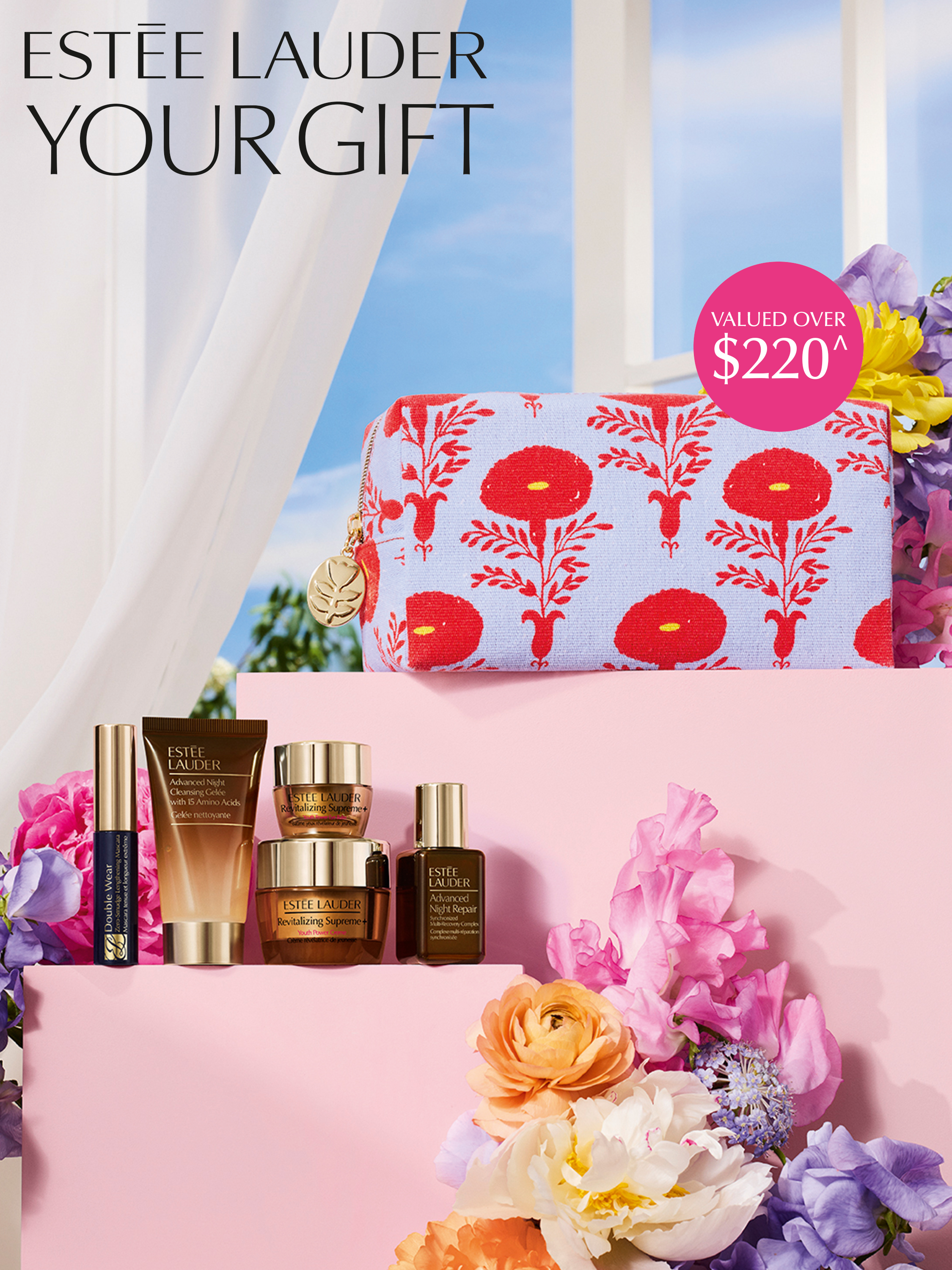 Receive your deluxe 6-piece gift when you spend $99 or more on Estée Lauder. Gift available in all stores and online from Friday, 27th February until Sunday, 15th March 2026, or while stocks last. VALUED OVER $220