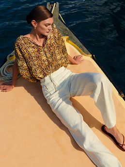 Cabana Pintuck Pants by David Lawrence Online, THE ICONIC