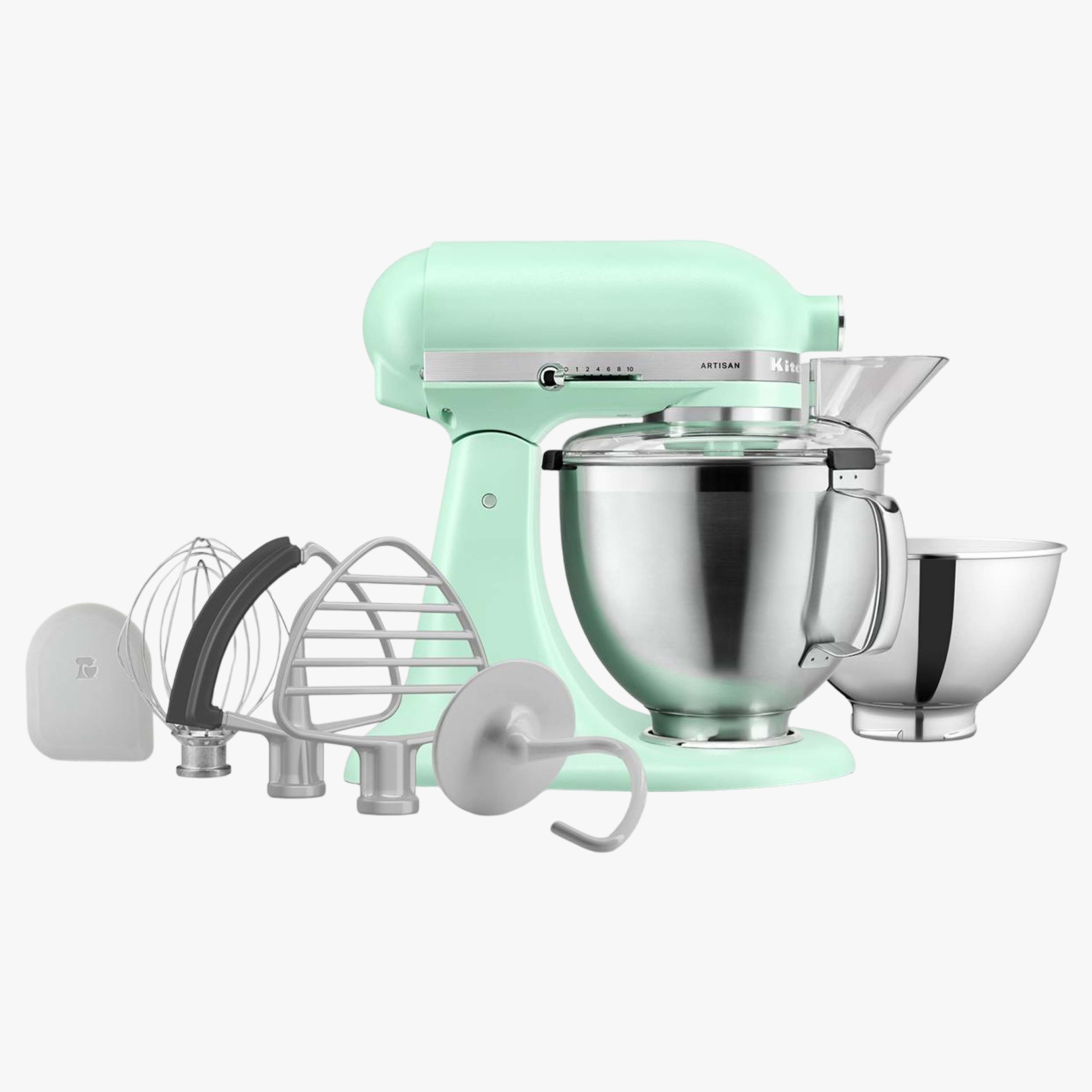 Click here to shop the KitchenAid Artisan Tilt-Head Stand Mixer 5KSM195PSASD in Spearmint