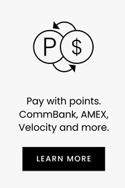 Pay with points. CommBank, AMEX, Velocity and more. Click to learn more.