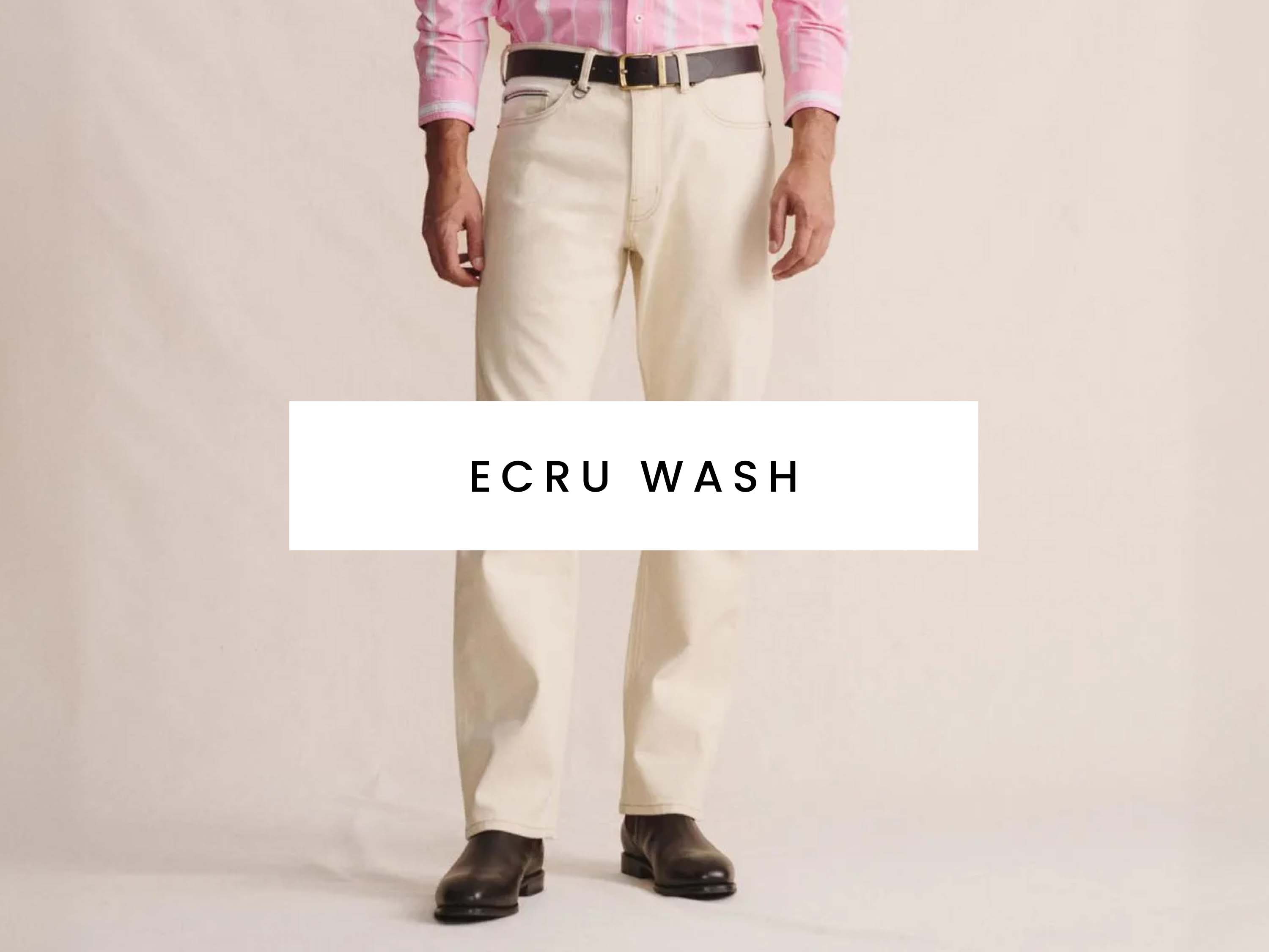 Men's Ecru Wash Jeans. Shop now.