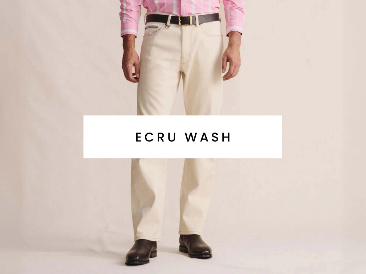Men's Ecru Wash Jeans. Shop now.