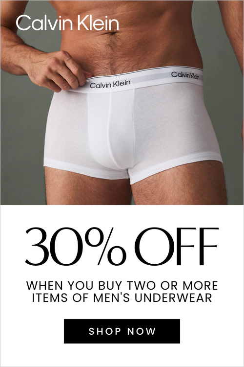 30% OFF When you buy 2 or more items of men's underwear. Shop Now