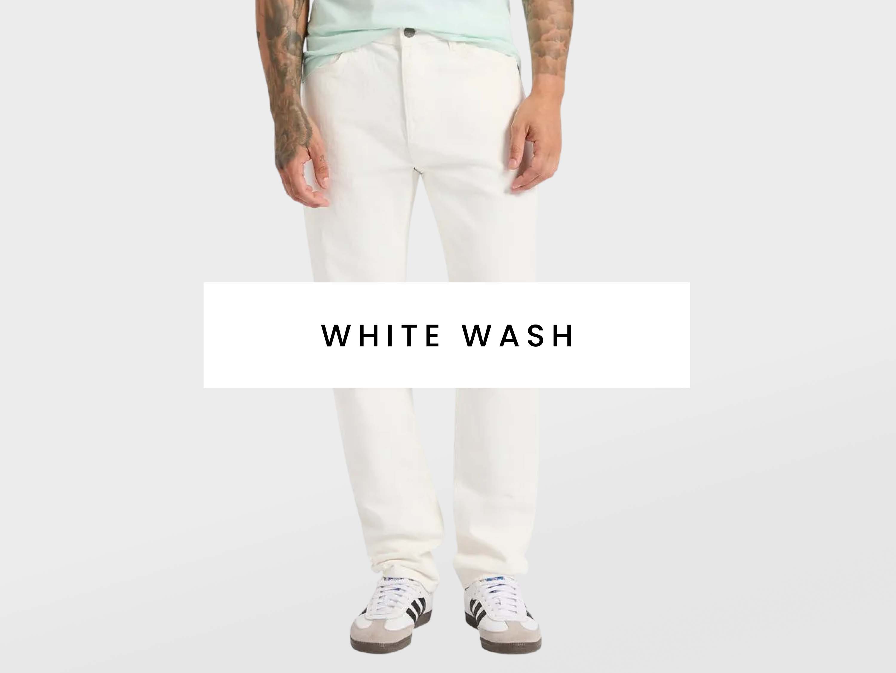 Men's White Wash Jeans. Shop now.