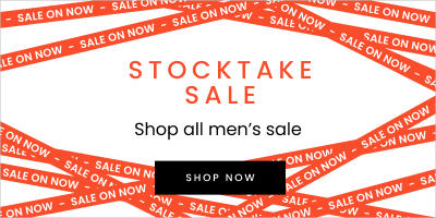 Shop the men's stocktake sale. Click here to shop now.