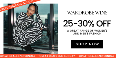 25-30% off a range of women's and men's fashion. Shop now!