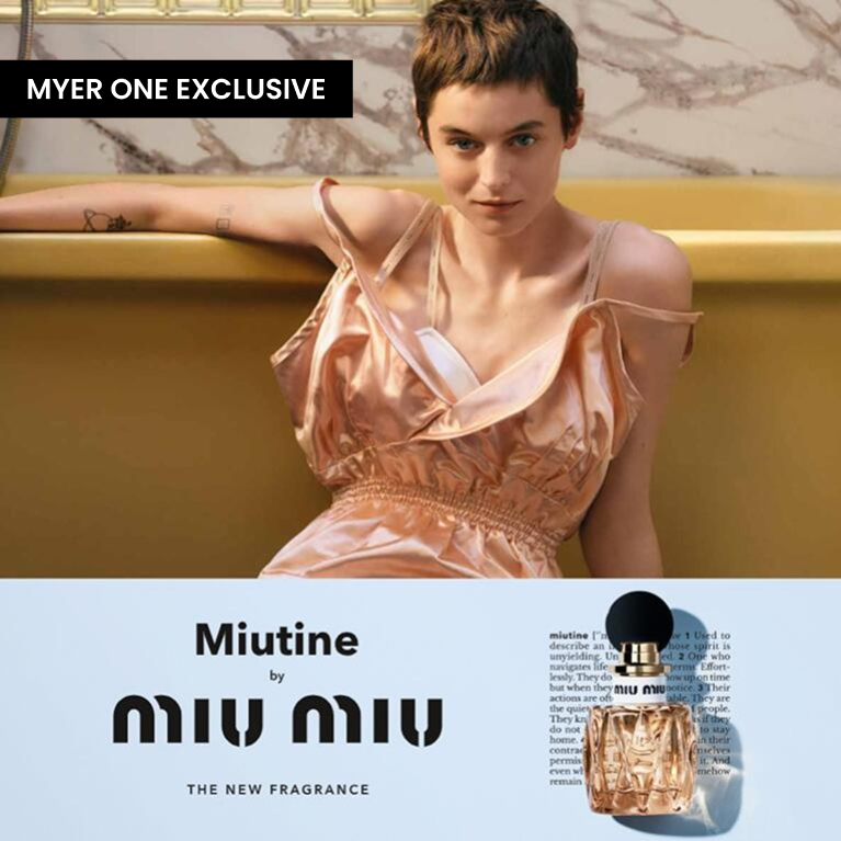 Miutine by Miu Miu the new fragrance. Myer on exclusive, click here to shop now.