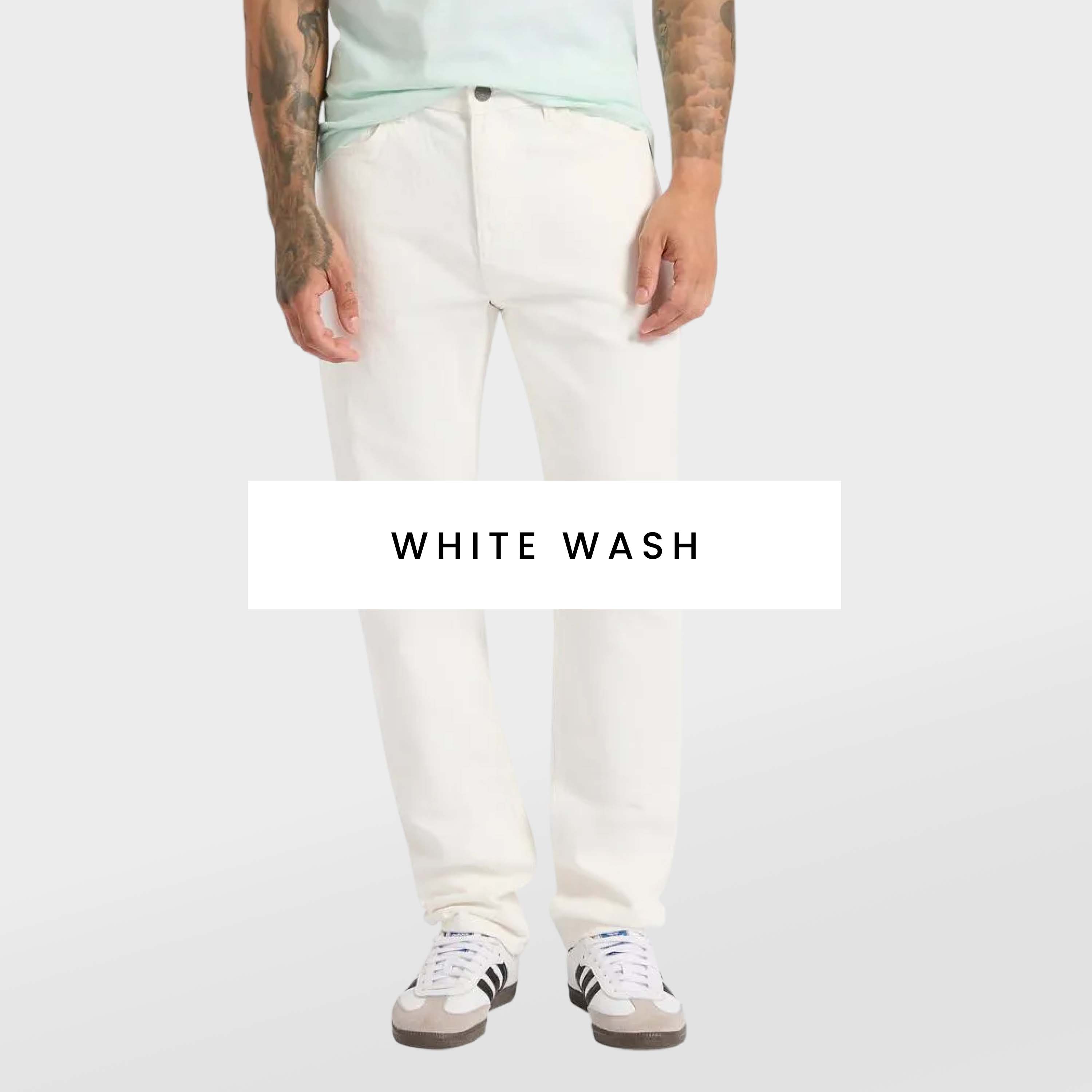 Men's White Wash Jeans. Shop now.
