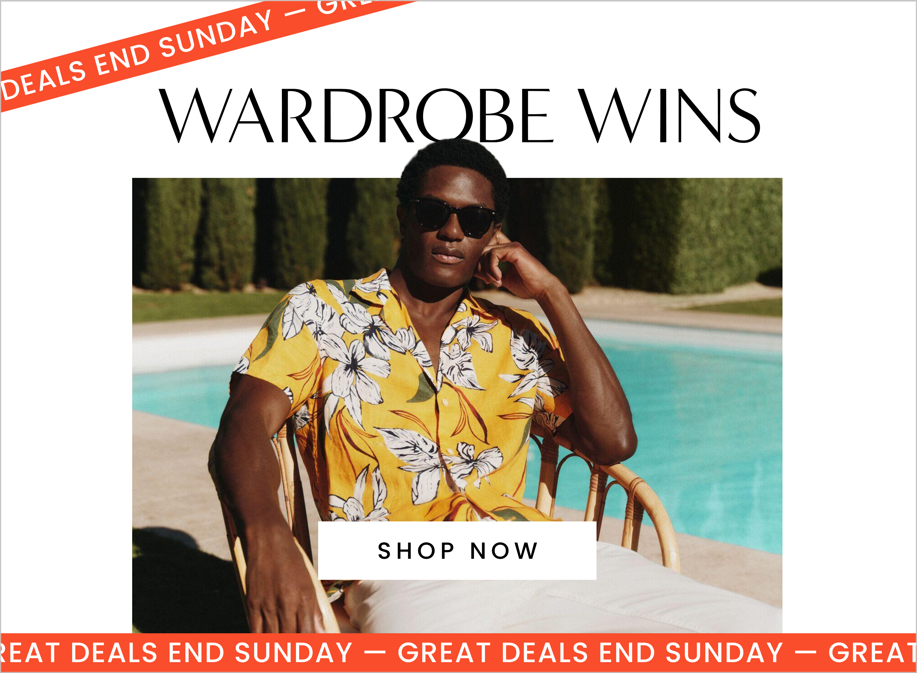 Wardrobe wins deals end Sunday. Click here to shop now.