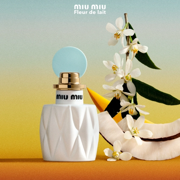 Fleur de Lait by Miu Miu the new fragrance. Click here to shop now.