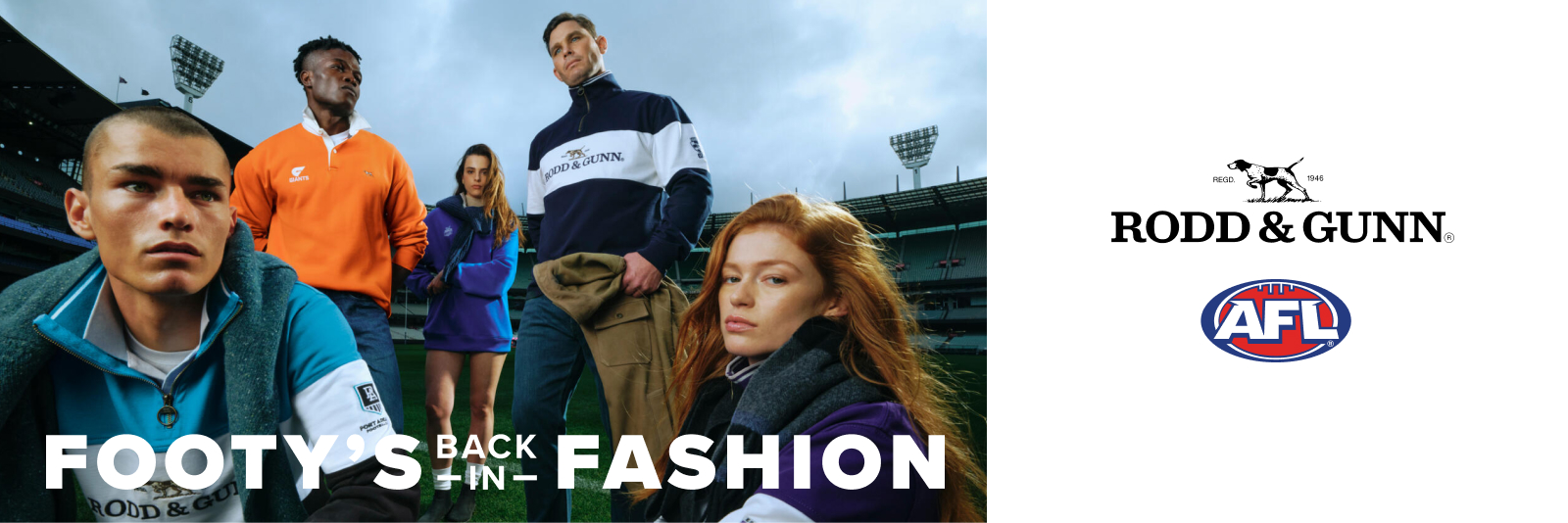 Rodd & Gunn and AFL. Footy's back in fashion.