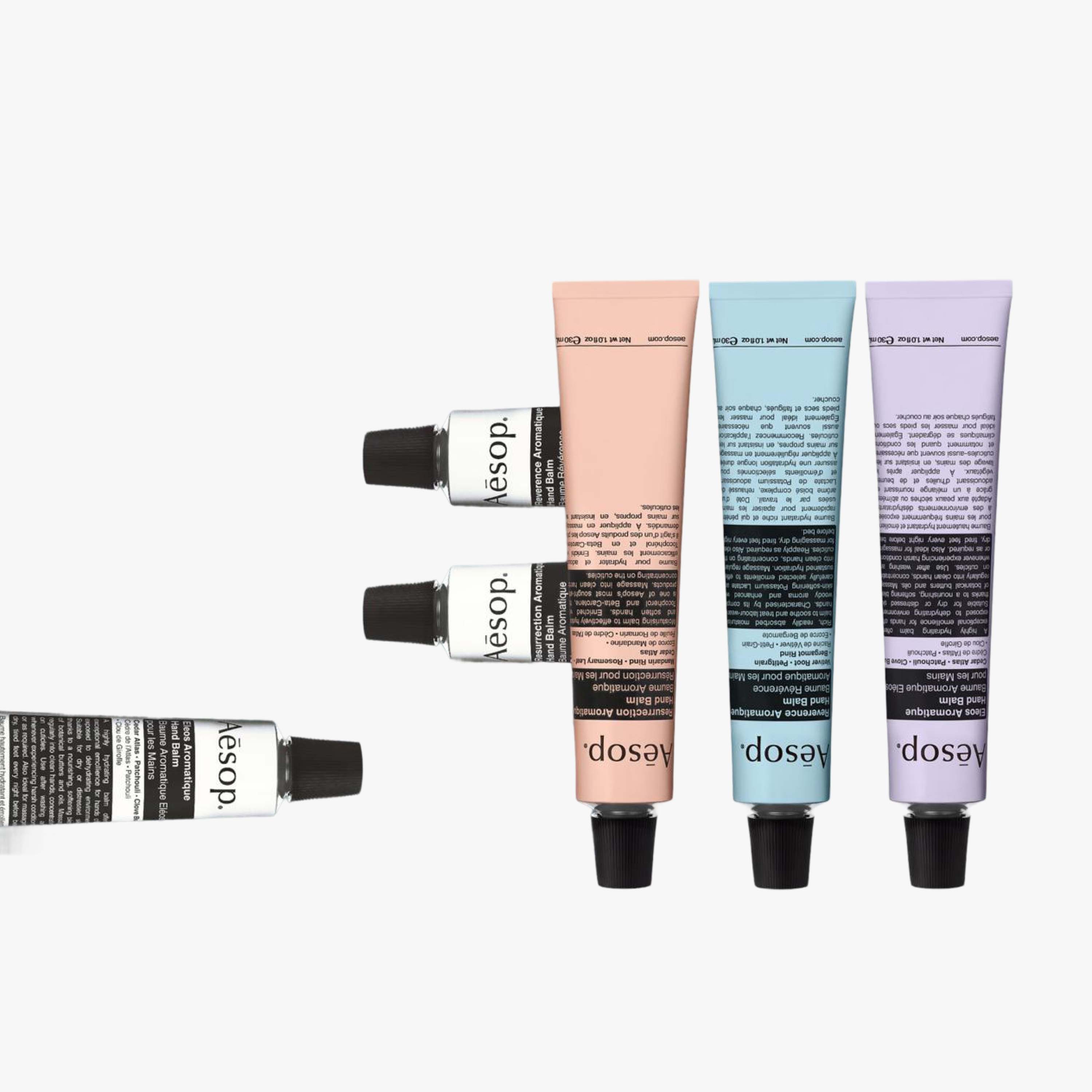 Click here to shop the Aesop Helping Hand Balm Trio