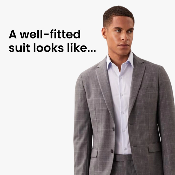 A well-fitted suit looks like....