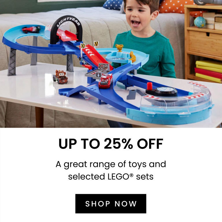 Up to 25% off a great range of toys and selected LEGO® sets. Click here to shop now.