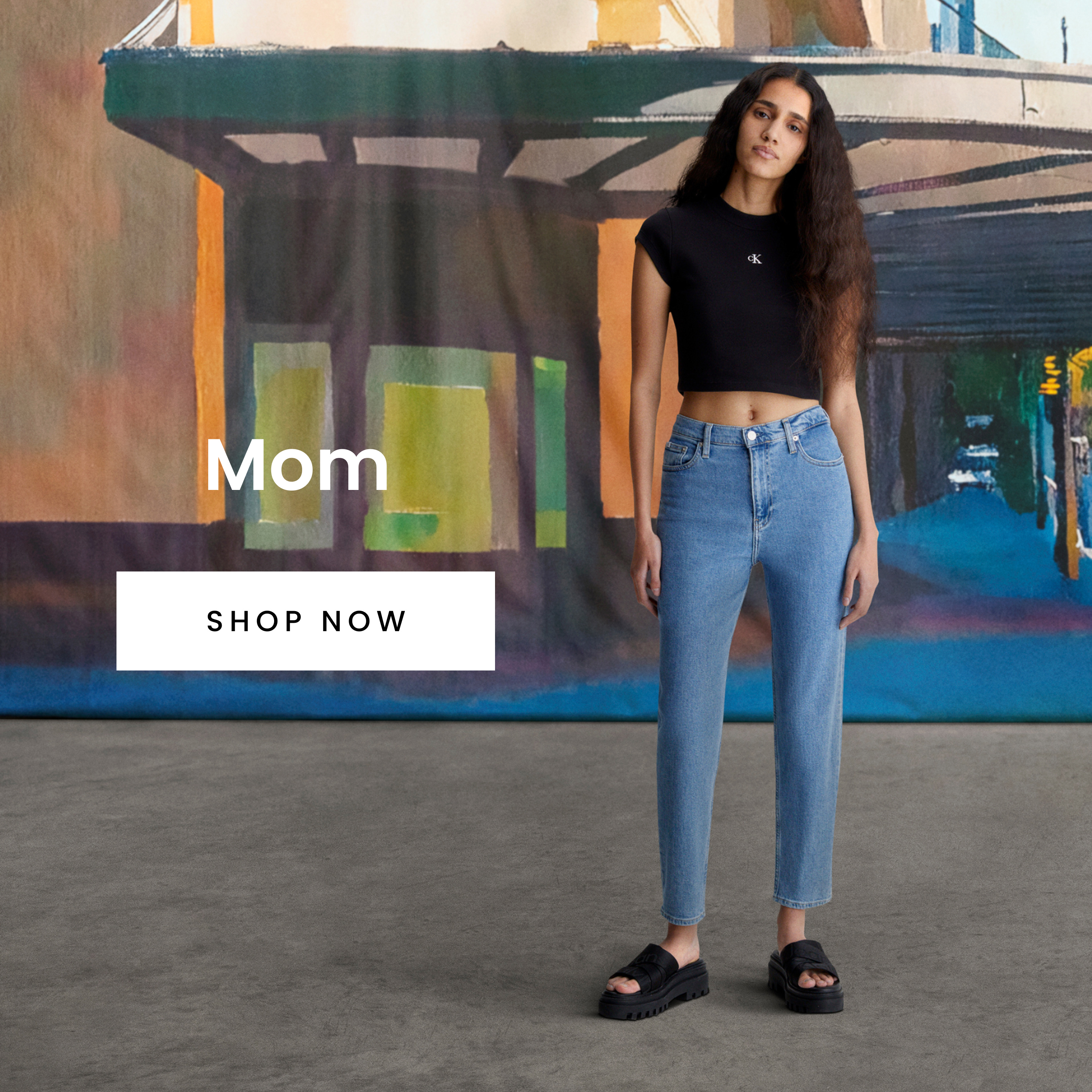 Women's mom denim jeans. Shop now.