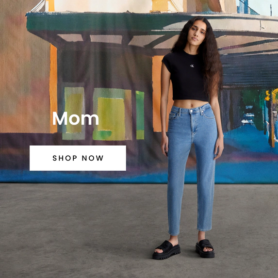 Women's mom denim jeans. Shop now.
