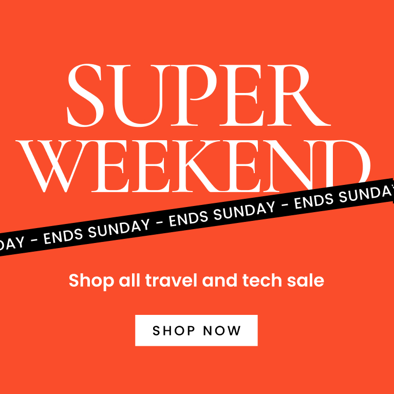 Super weekend ends Sunday. Shop all Travel & Tech sale. Click here to shop now.