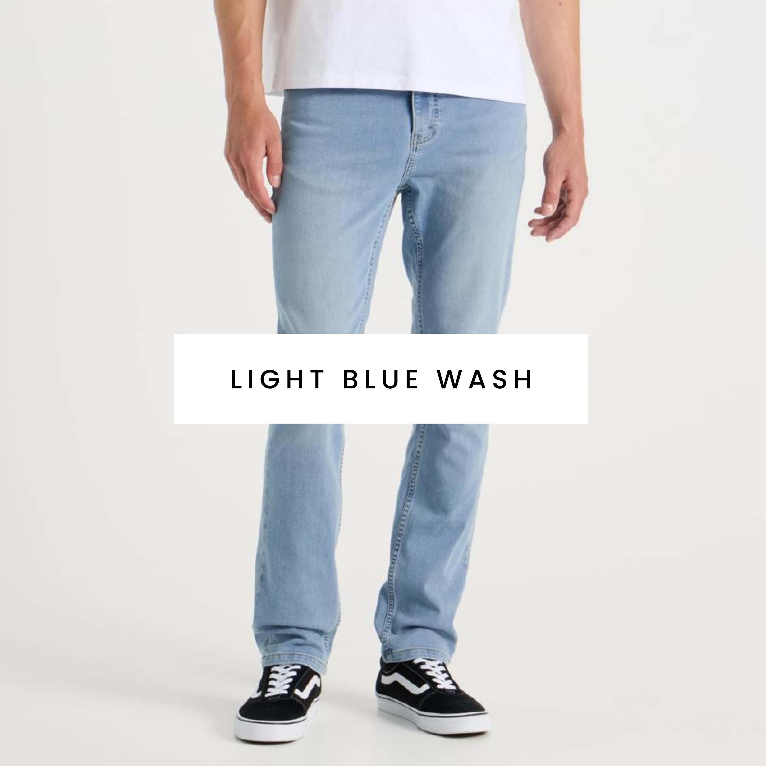 Men's Light Blue Wash Jeans. Shop now.