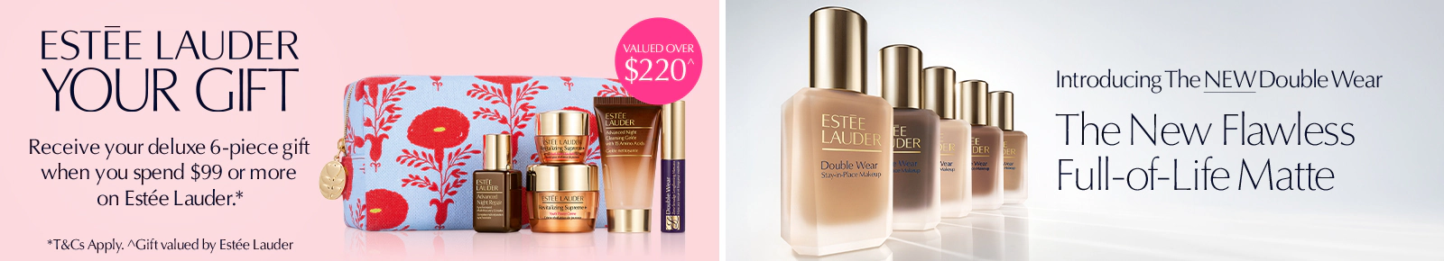 Introducing The new Flawless Full-of-Life Matte foundation by Estee Lauder.