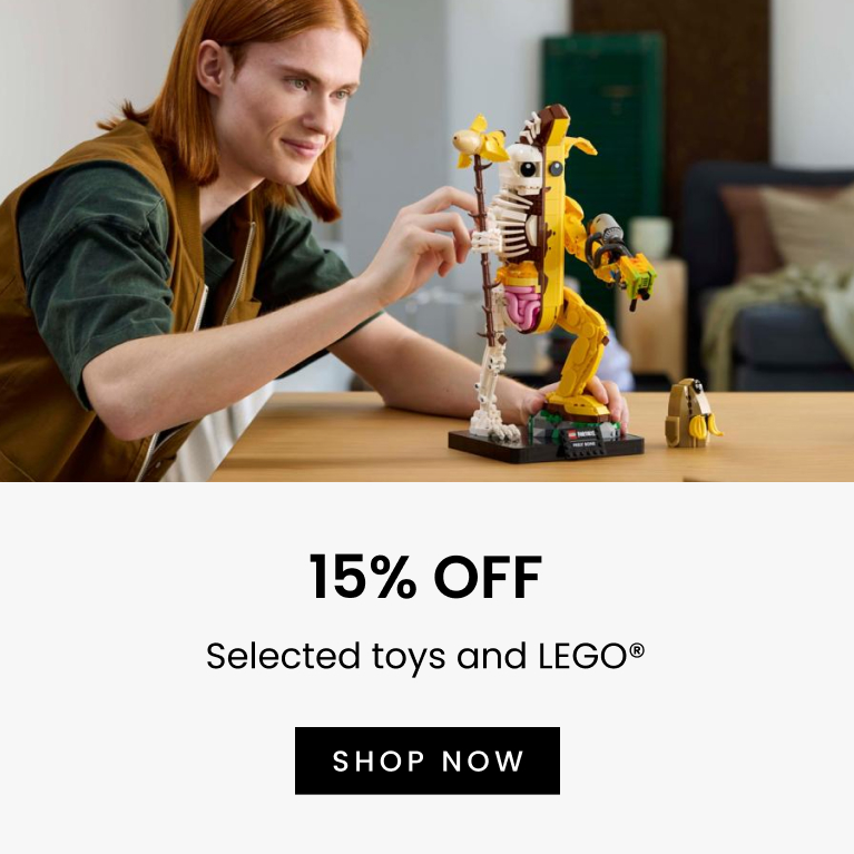 15% Off Selected Toys and LEGO. Click here to shop now.