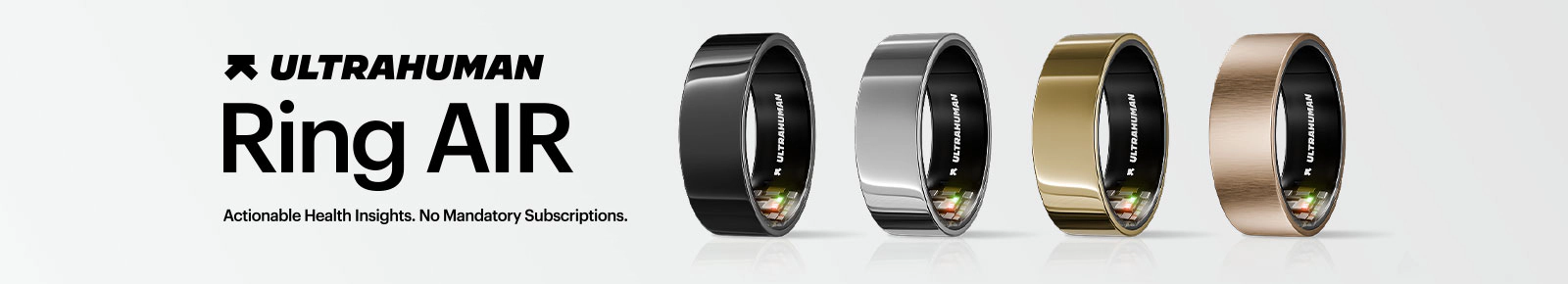ULTRAHUMAN Ring Air. Actionable health insights. No mandatory subscriptions
