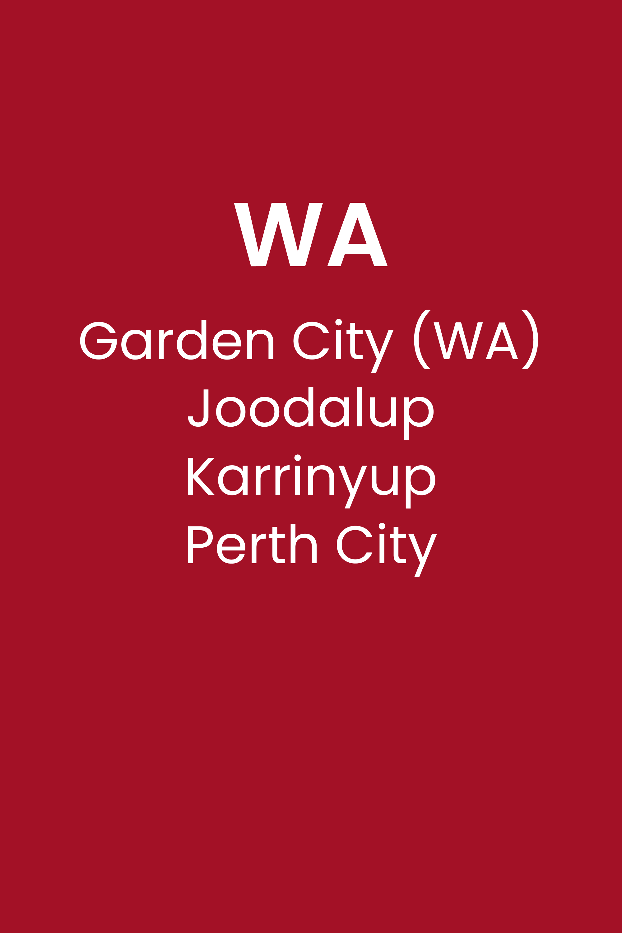 WA - Garden City,  Joondalup,  Karrinyup, Perth City