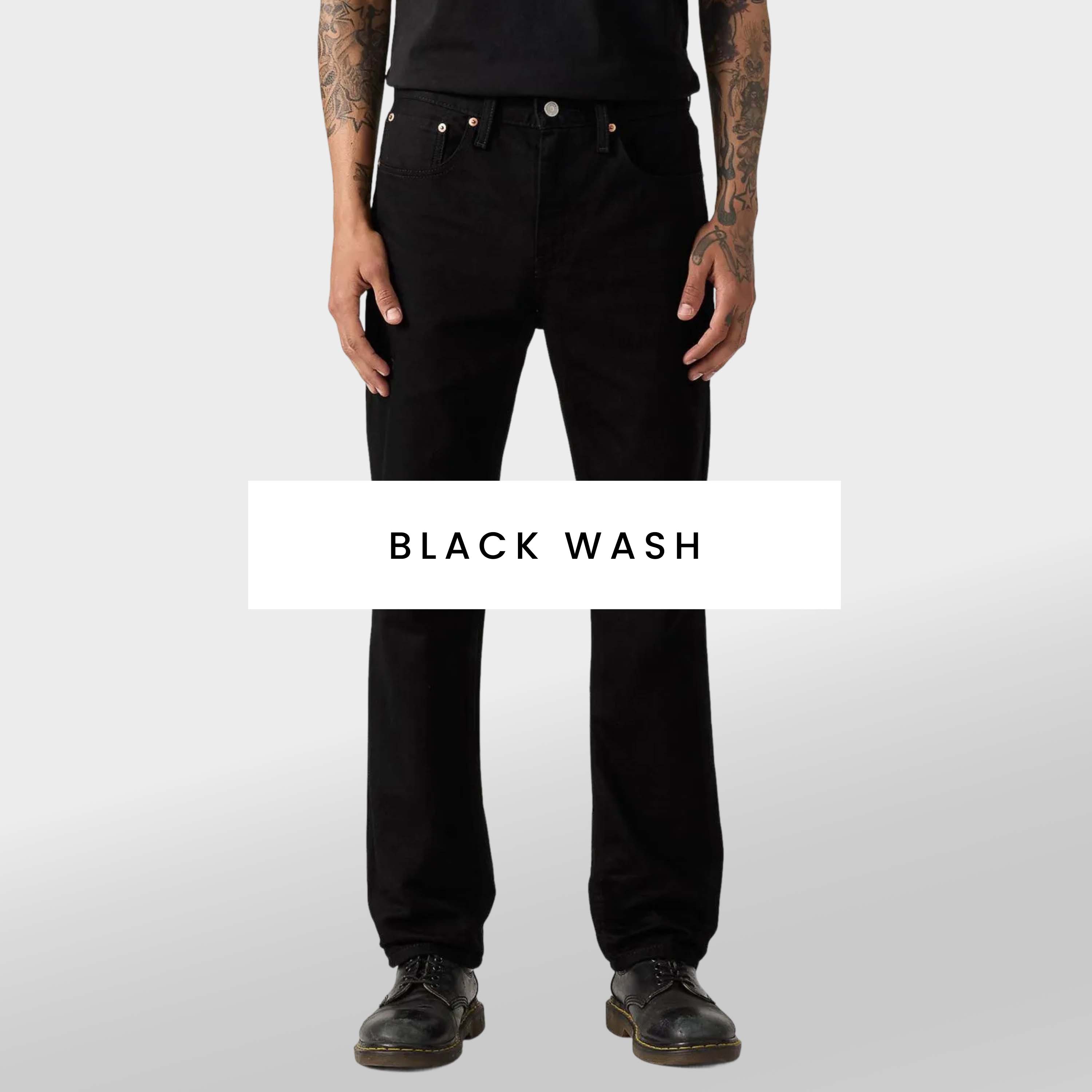 Men's black wash jeans. Shop now.