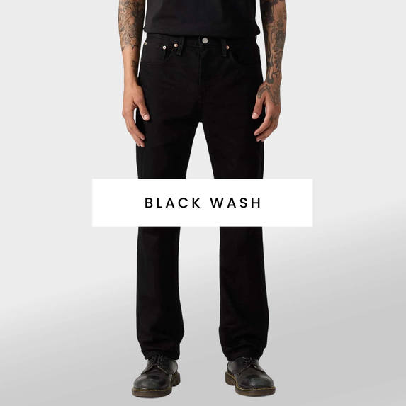 Men's black wash jeans. Shop now.