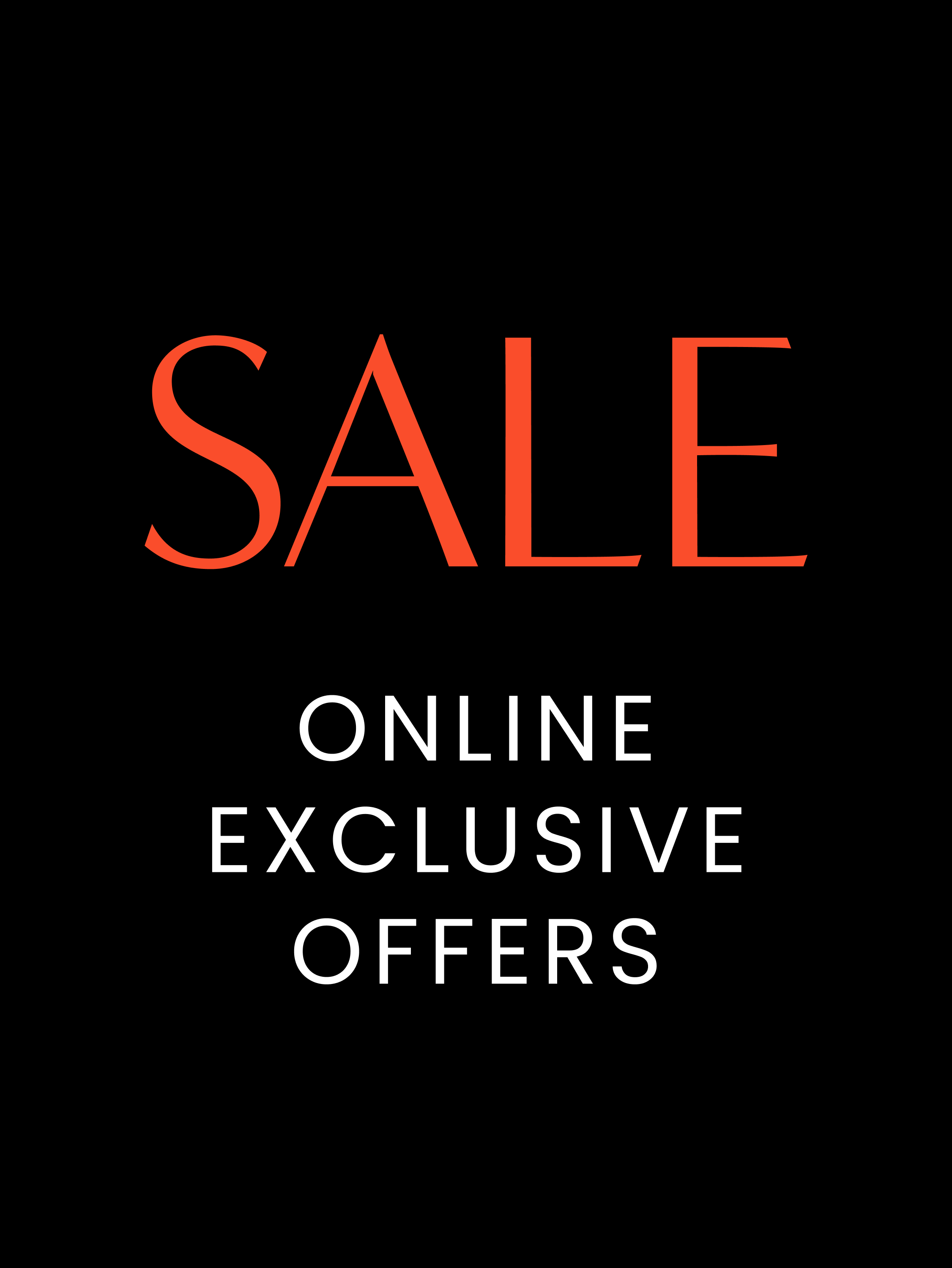 Sale. Online exclusive offers.