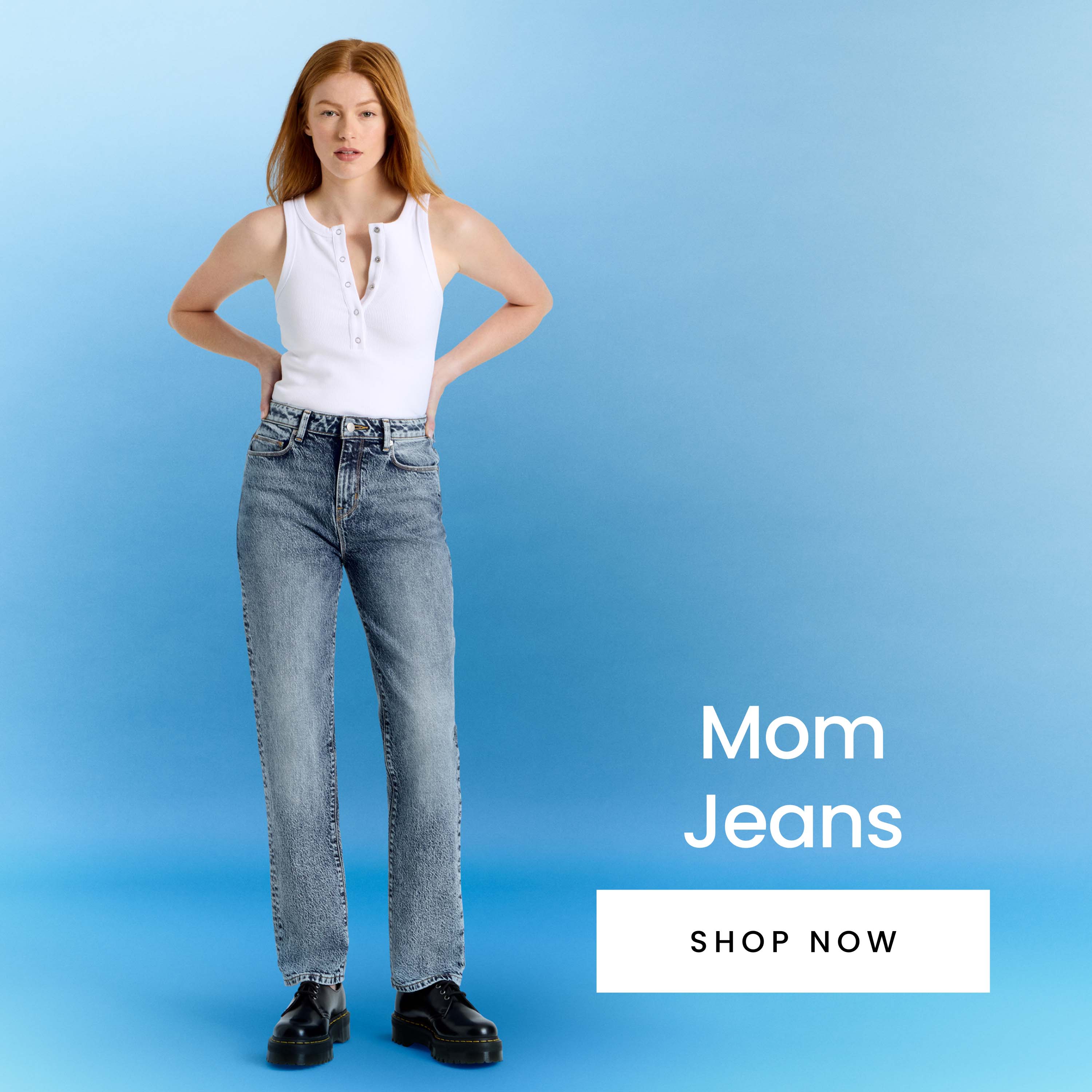 Women's mom denim jeans. Shop now.