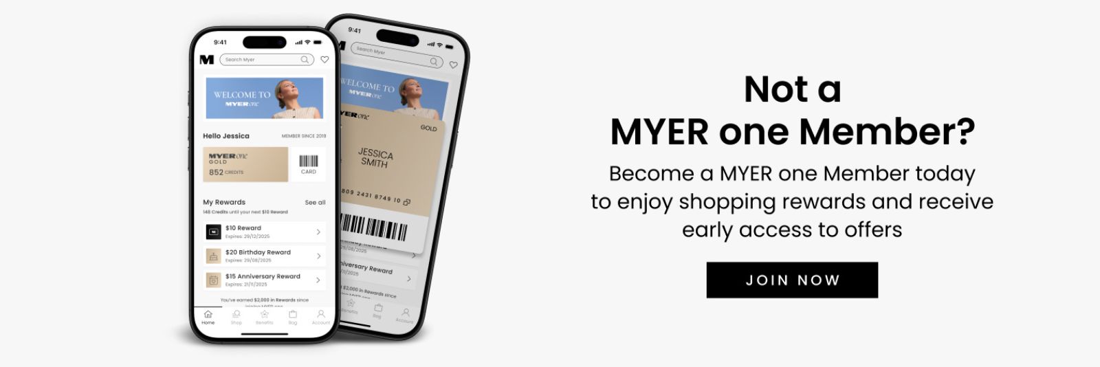 Not a Myer One Member? Become a Myer One Member today to enjoy shopping rewards and receive early access to offers. Click here to join now.