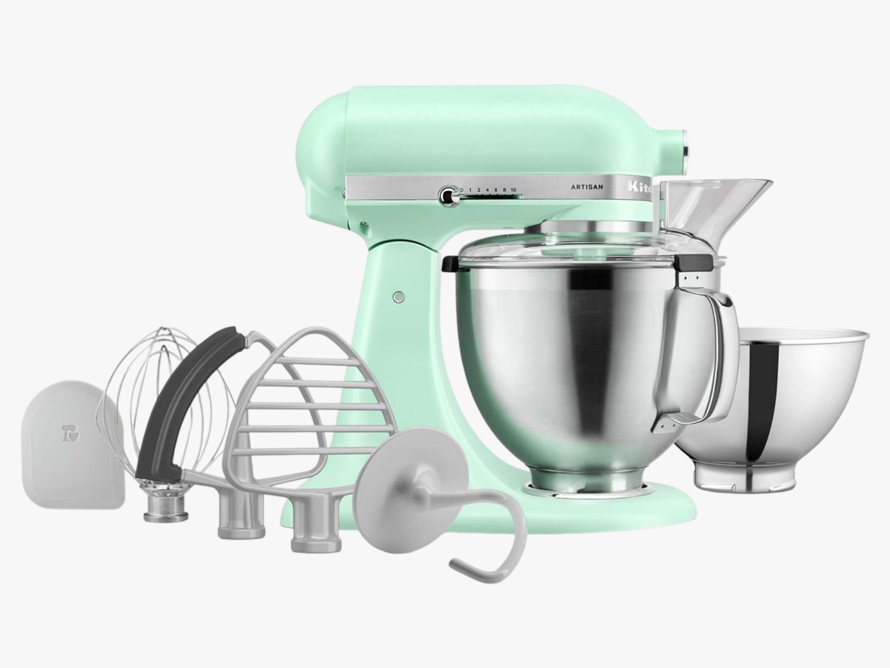 Click here to shop the KitchenAid Artisan Tilt-Head Stand Mixer 5KSM195PSASD in Spearmint
