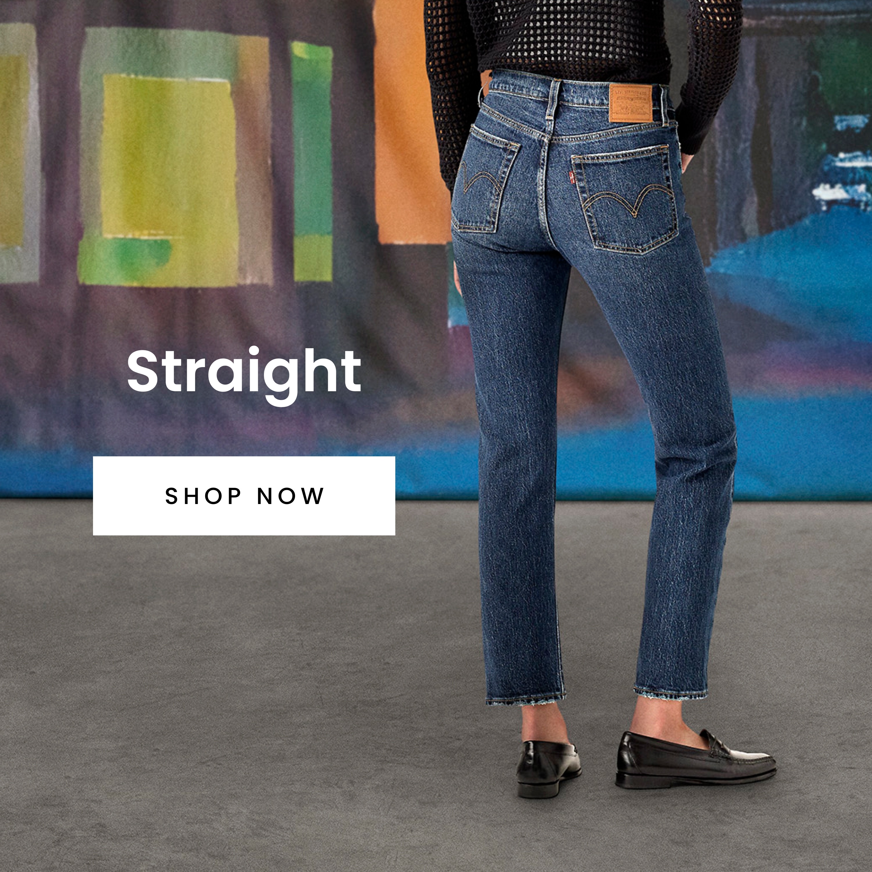 Women's straight leg denim jeans. Shop now.