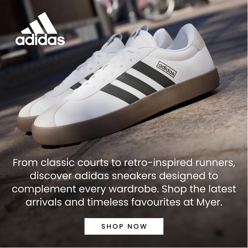 "From classic courts to retro-inspired runners, discover adidas sneakers designed to complement every wardrobe.
Shop the latest arrivals and timeless favourites at Myer.