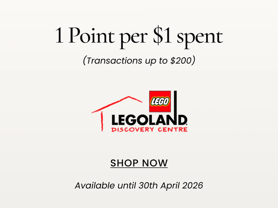 1 Point per $1 spent
(Transactions up to $200)
SHOP NOW
Available until 31st January 2026